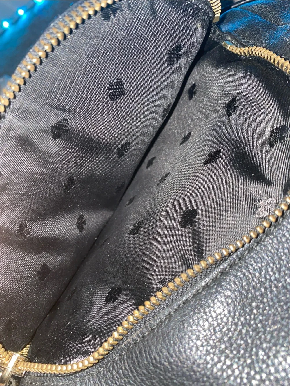 kate spade Black Leather Mini Backpack with Front Zip Pocket
